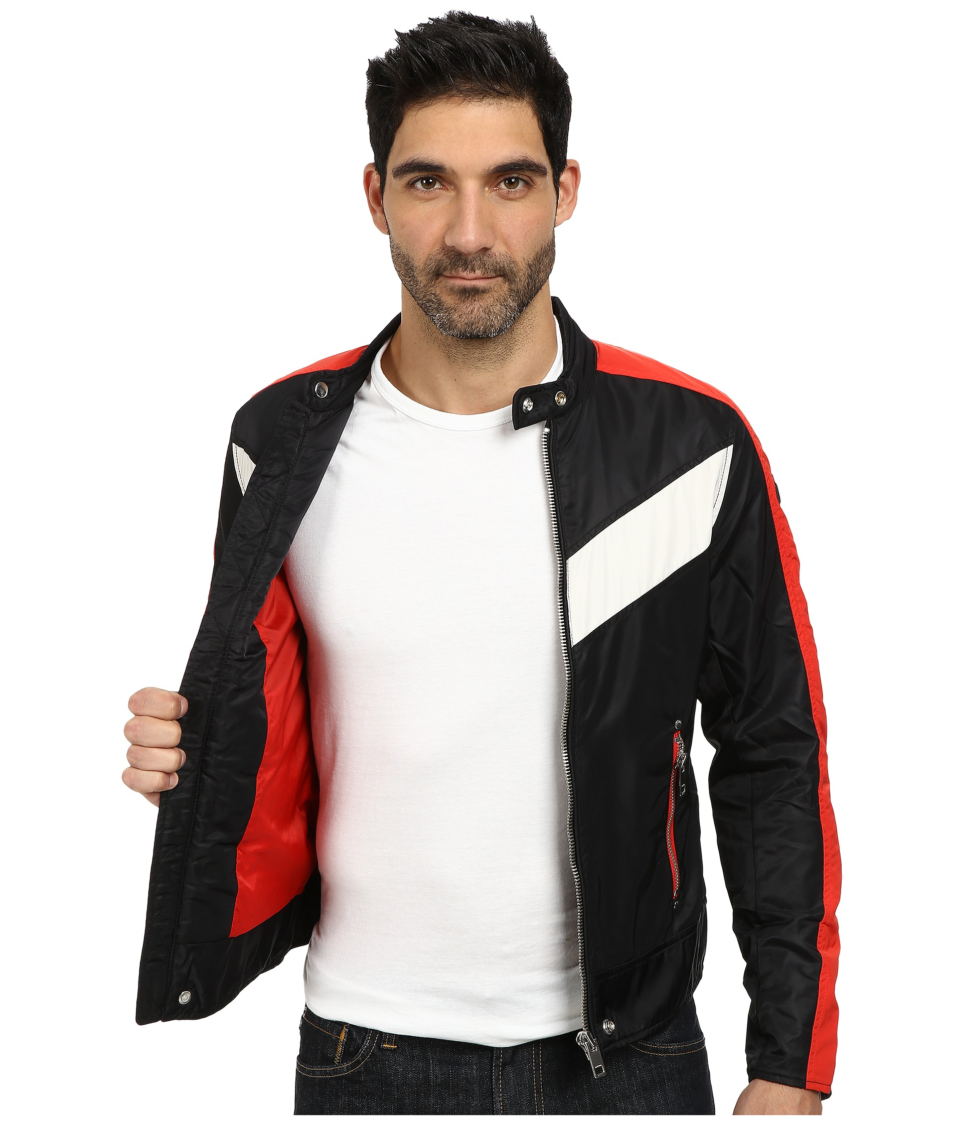 black and red jacket mens