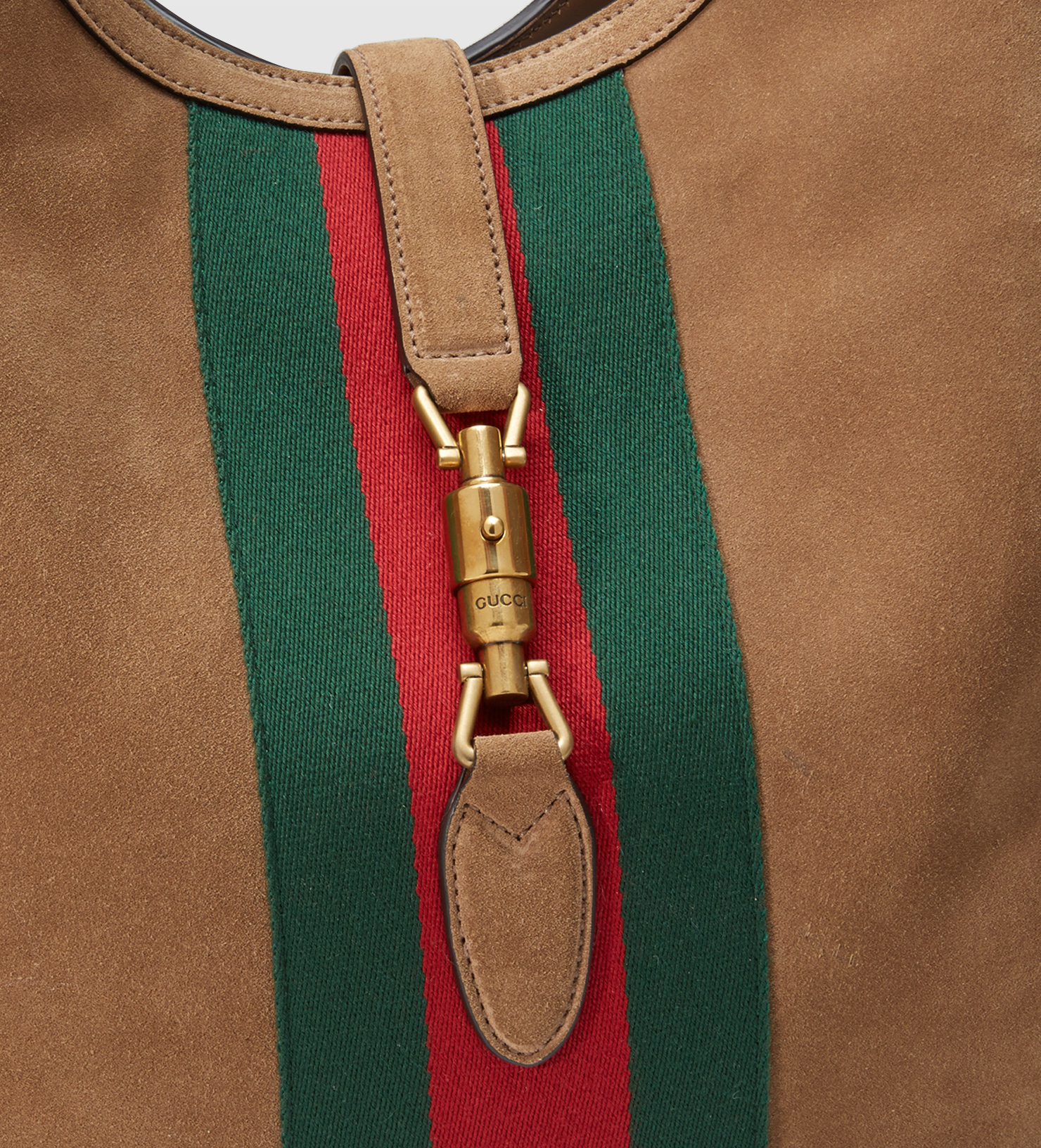 Gucci Hobo Large Jockey 868202 Brown Suede Leather Shoulder Bag, Gucci