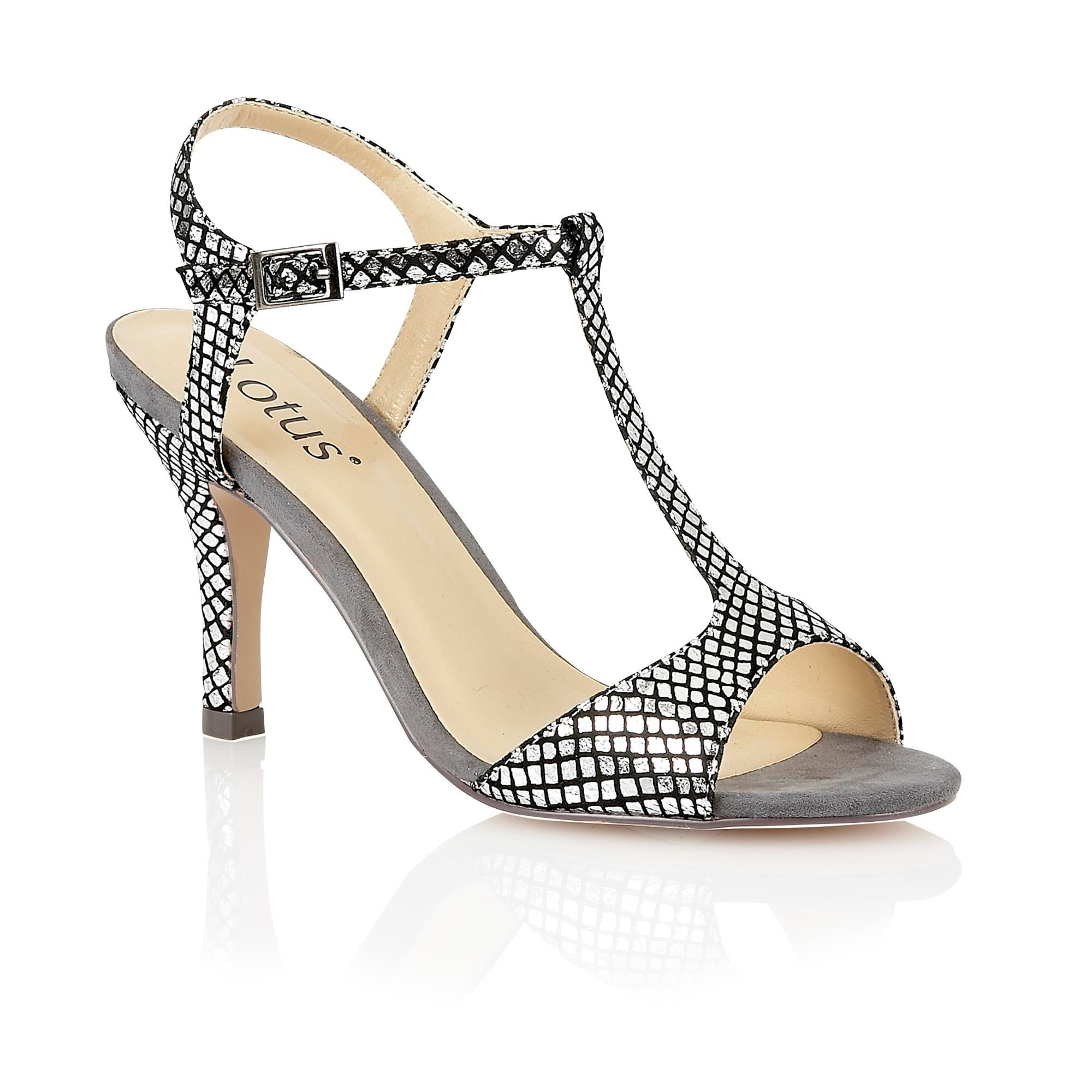 Lotus Julieanna Open Toe Shoes in Silver (Pewter)