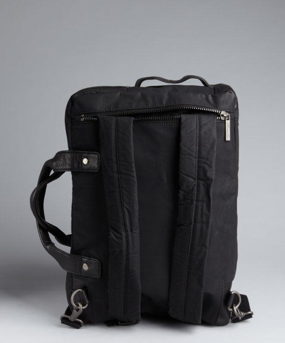 Lyst Cole Black Nylon And Leather Dual Compartment