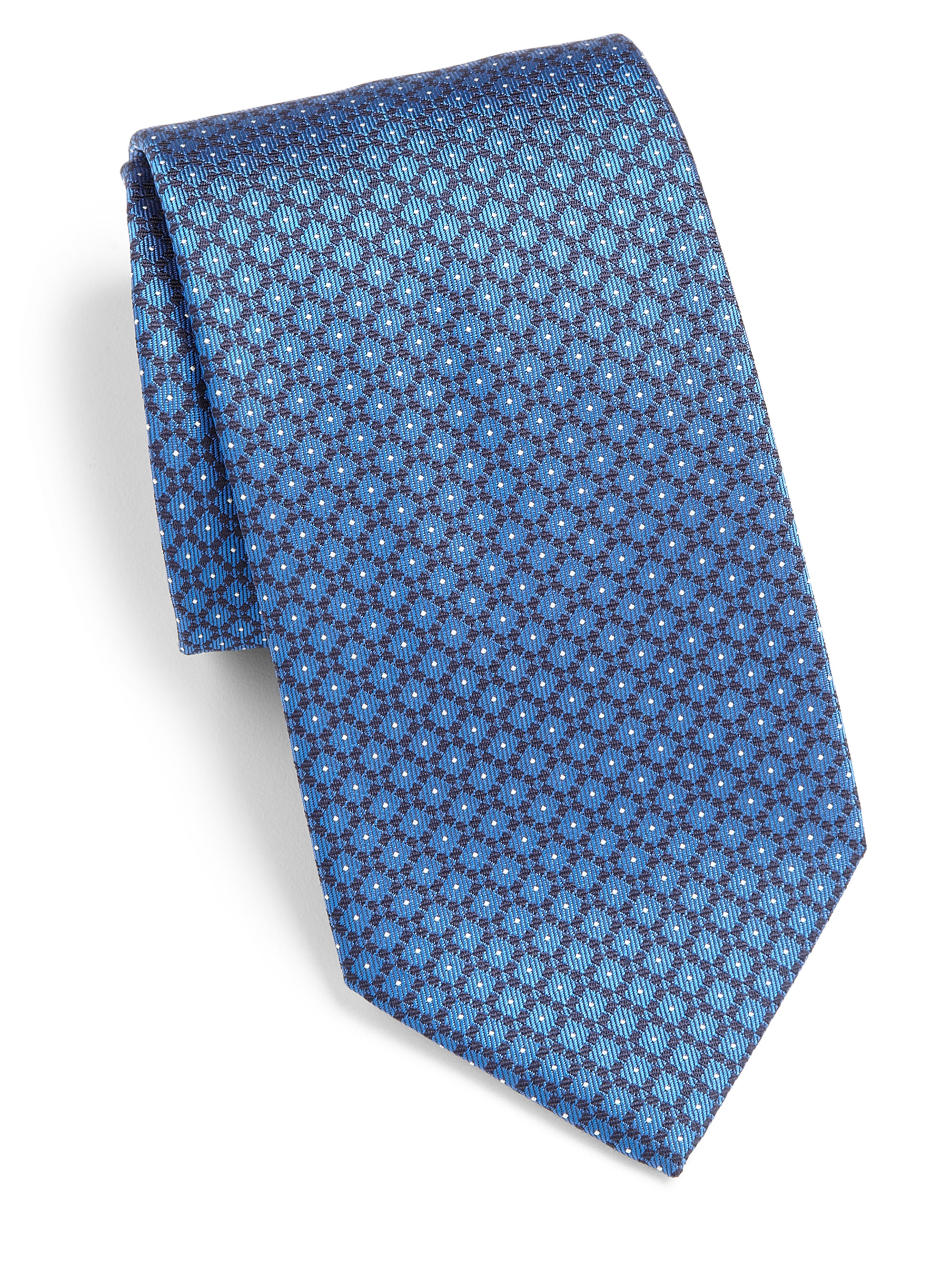 Brioni Geometric Print Silk Tie in Blue for Men Lyst