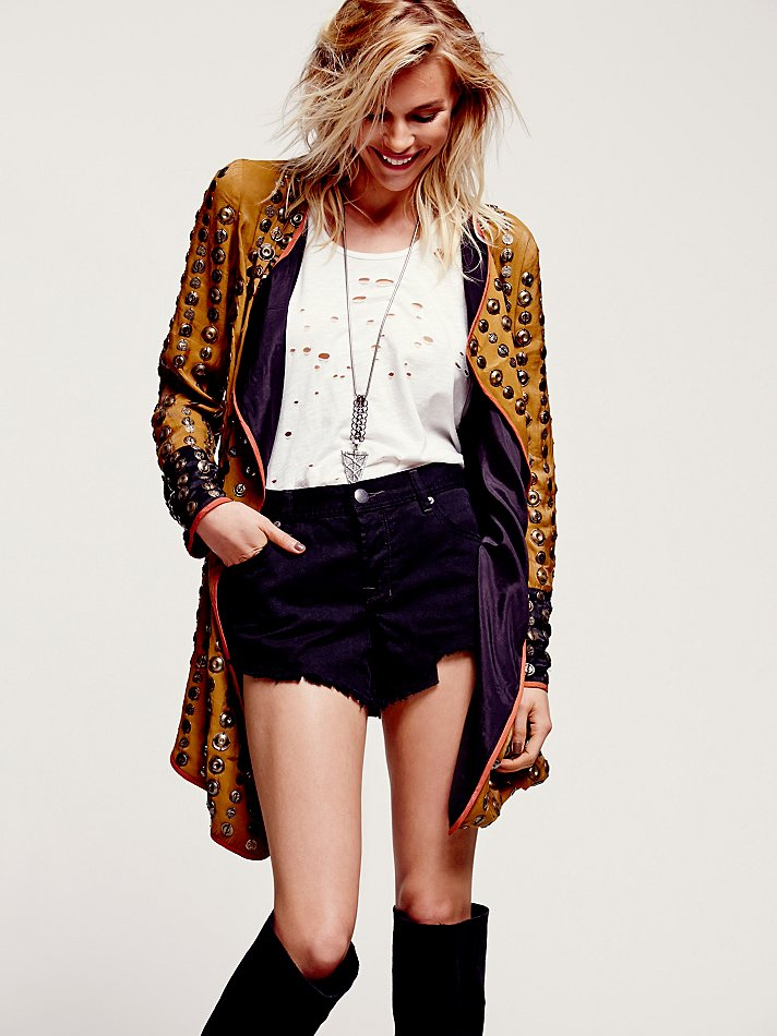 Free People Crossed Coin Jacket in Amber (Yellow) - Lyst