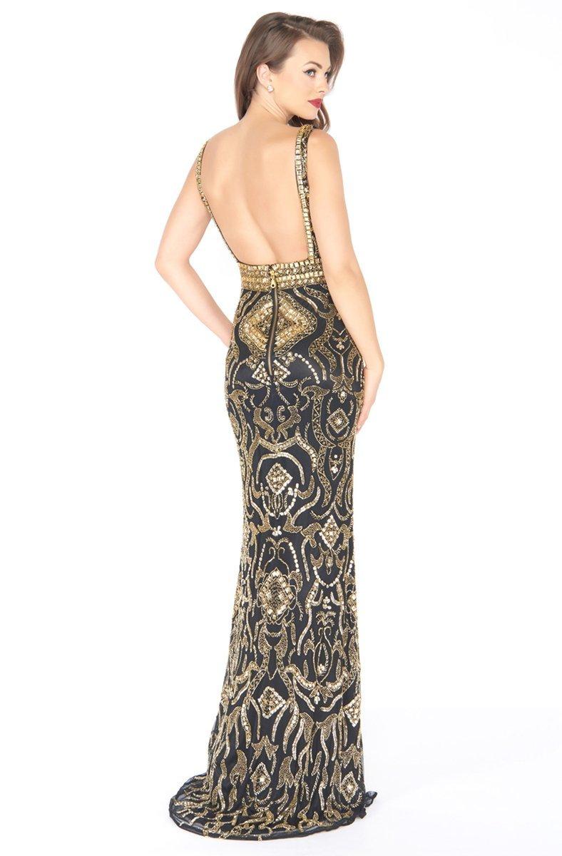 gold beaded dress