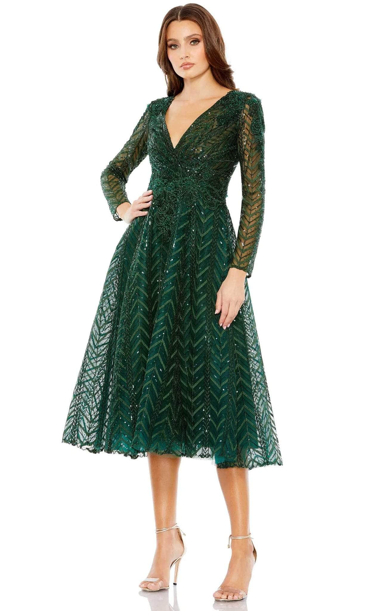 Mac Duggal 20399 Beaded Embroidered Cocktail Dress in Green Lyst