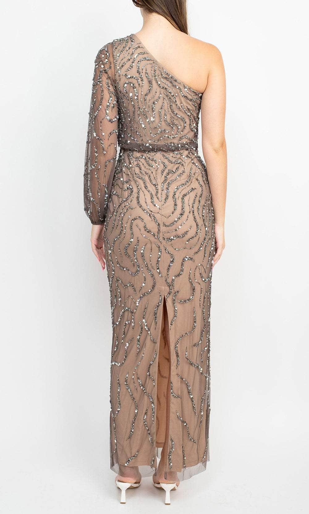 Adrianna Papell Beaded One Shoulder Evening Dress | Lyst