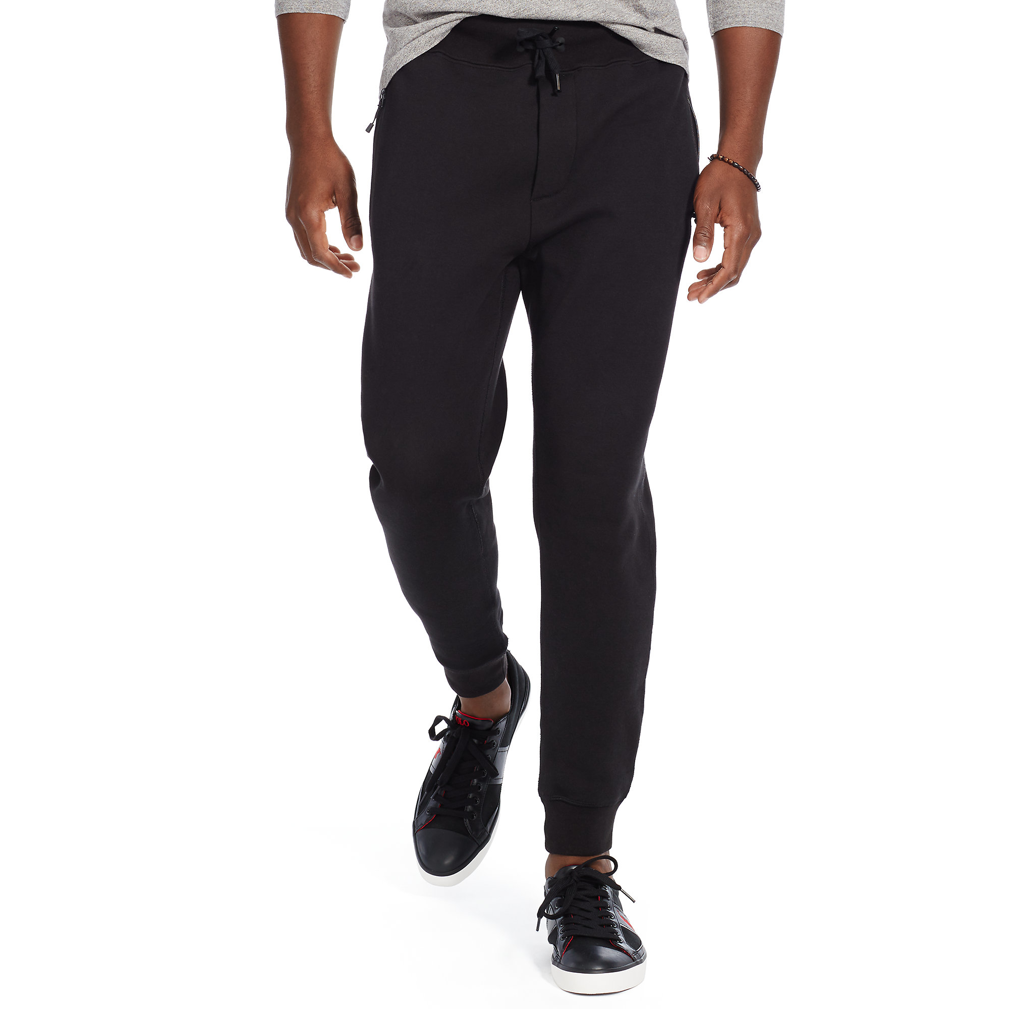 polo cotton blend fleece pants