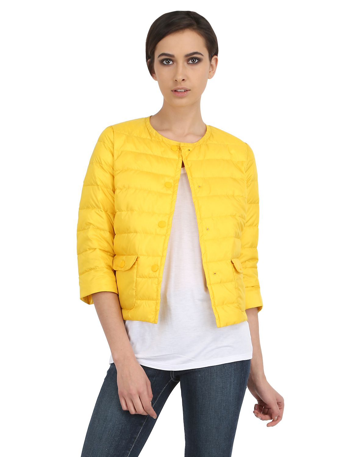 yellow down jacket womens