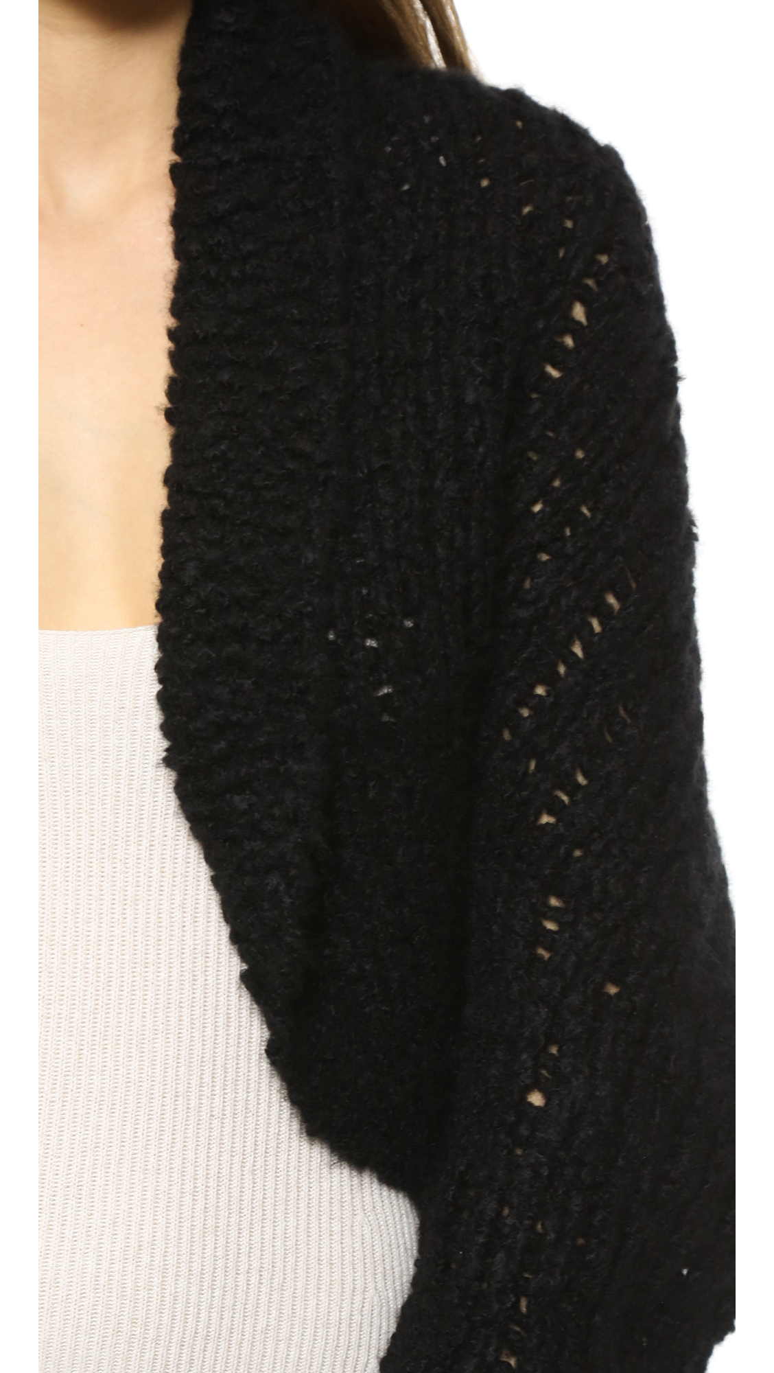 black cashmere shrug