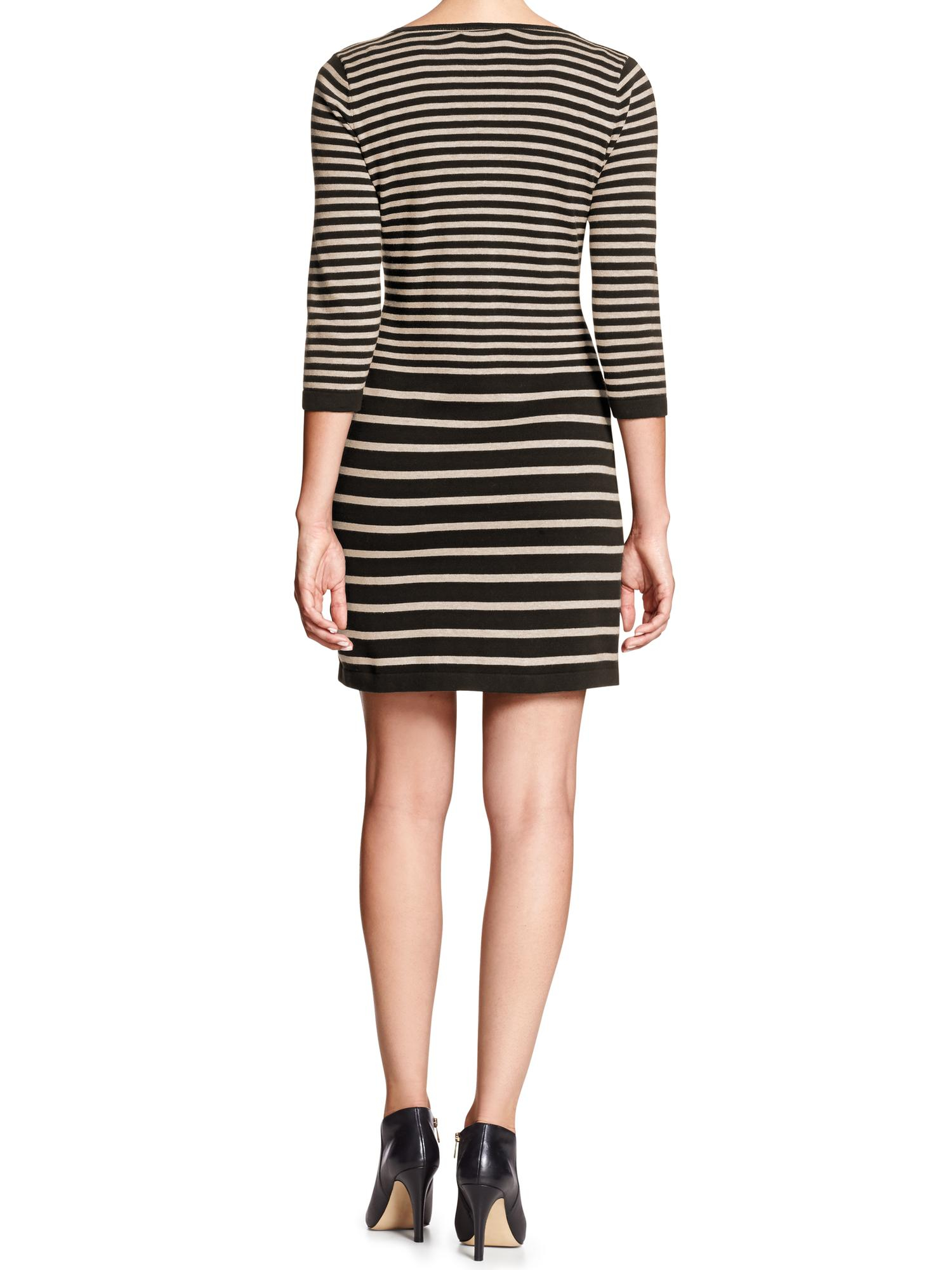 Banana republic Factory Mixed Stripe Sweater Dress Black in Black Lyst