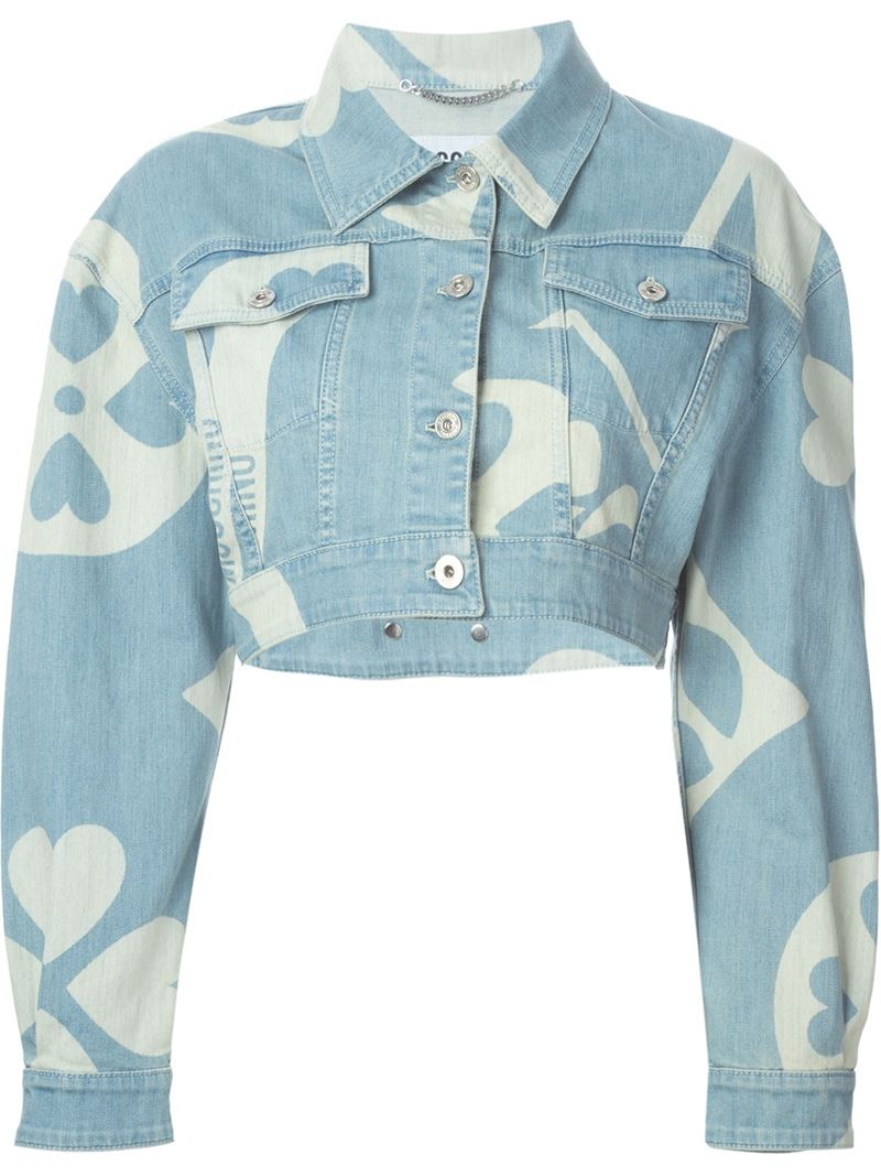 moschino cropped denim jacket