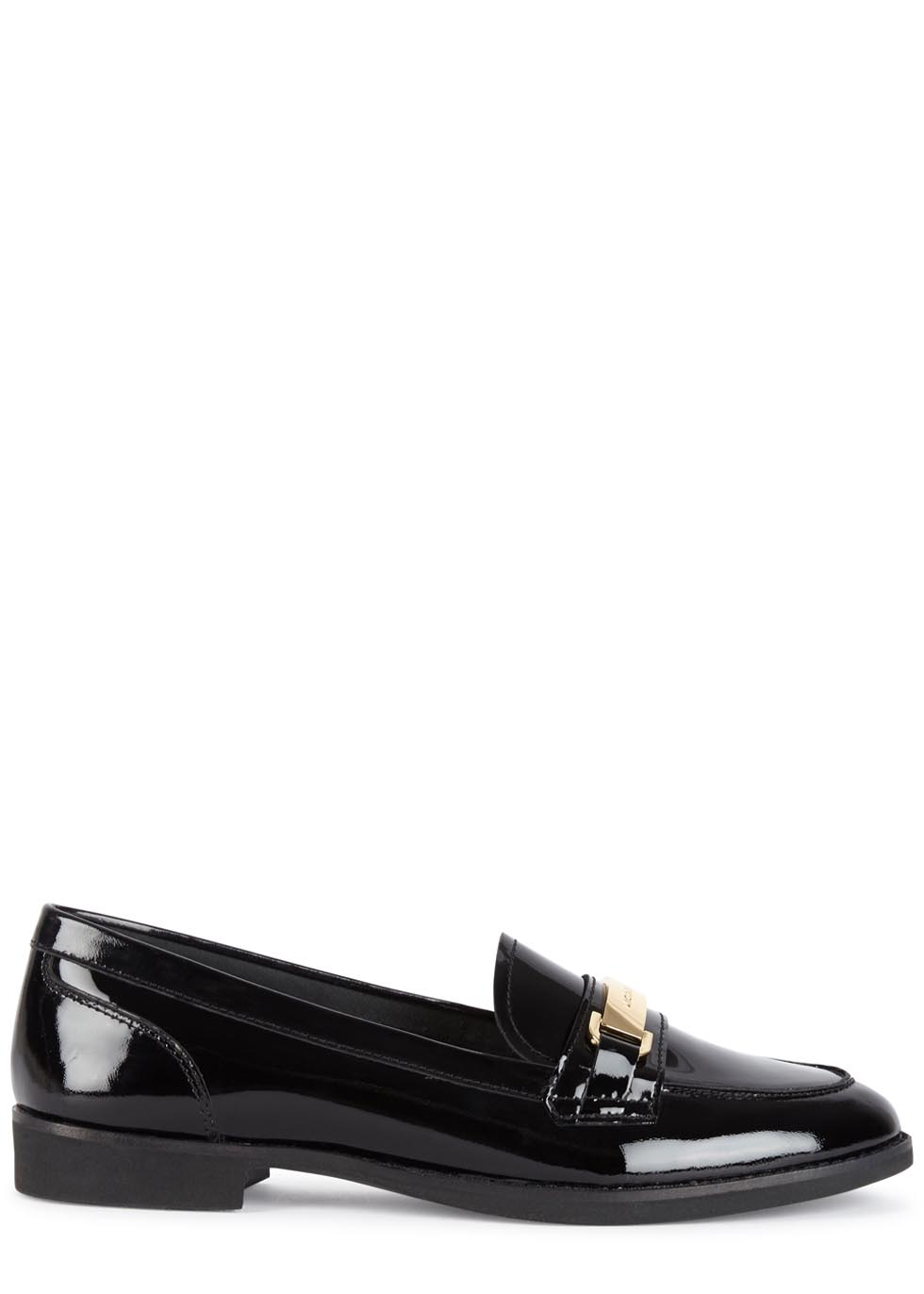 Michael Kors Ansley Black Patent Leather Loafers - Lyst