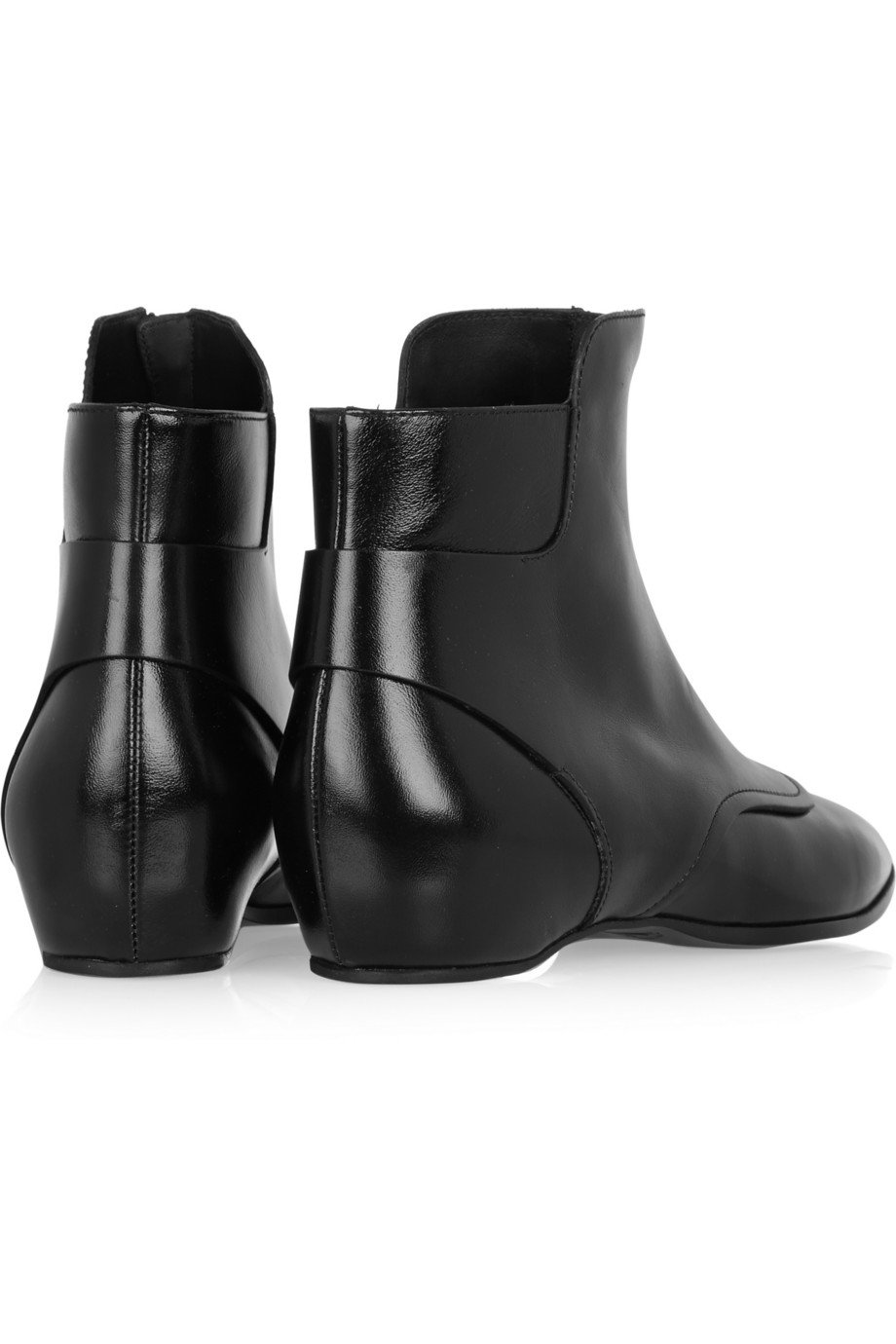 Tod's Glossed-Leather Ankle Boots in Black - Lyst