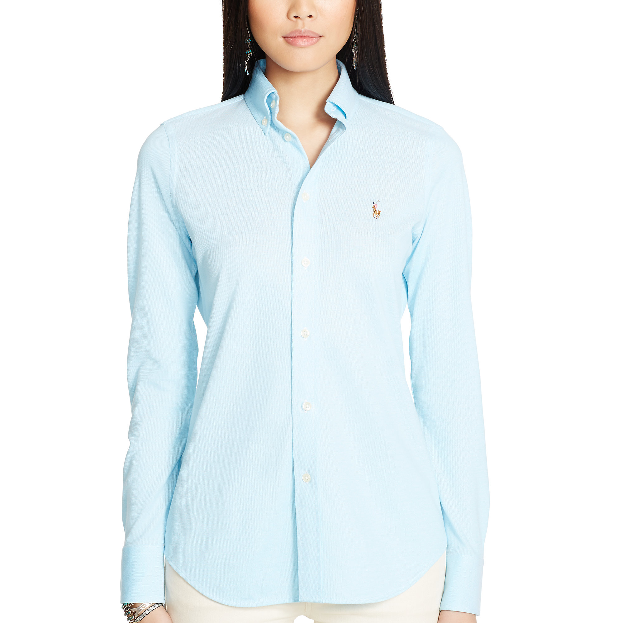 ralph lauren knit oxford shirt women's