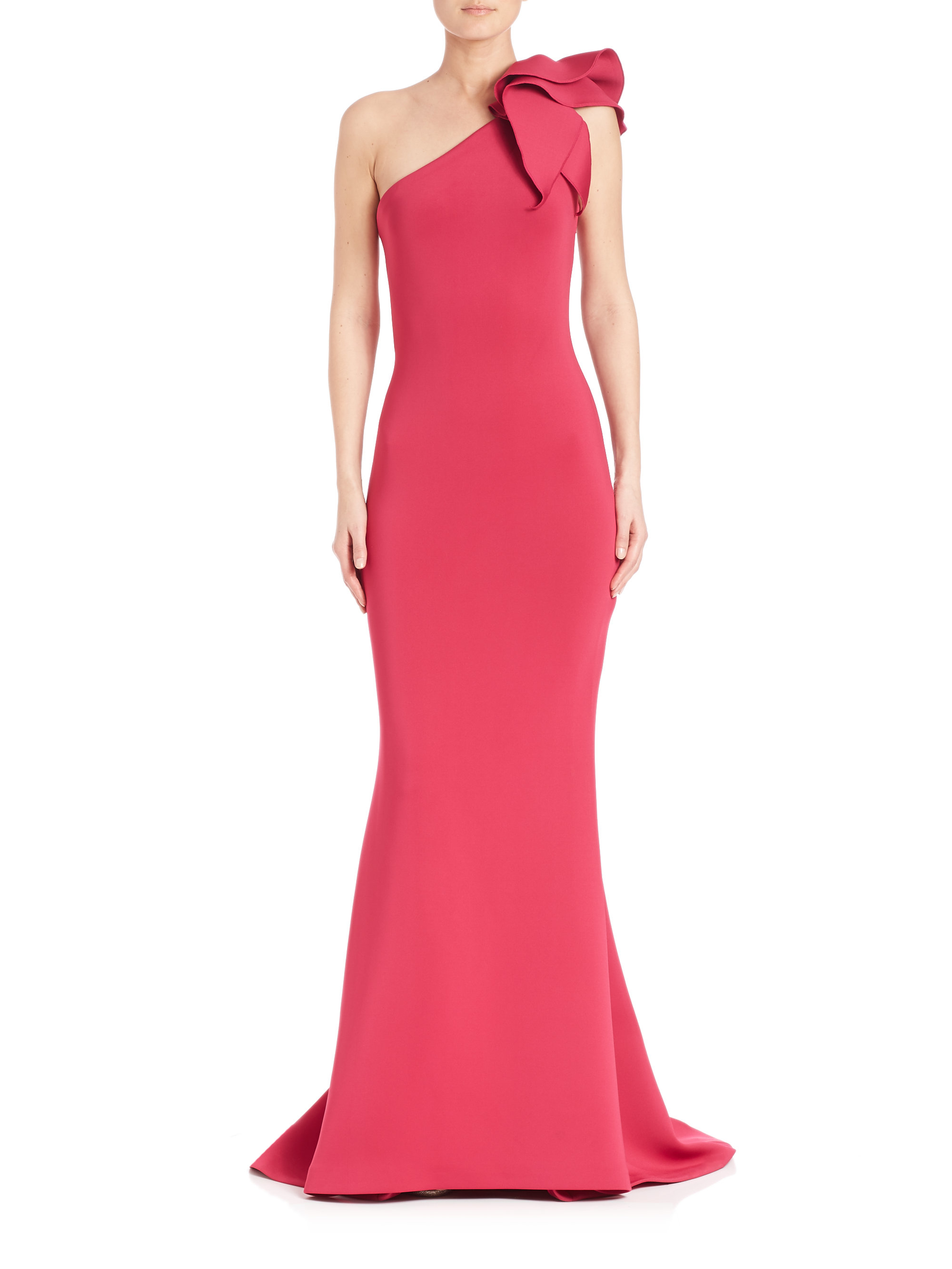 bow shoulder gown