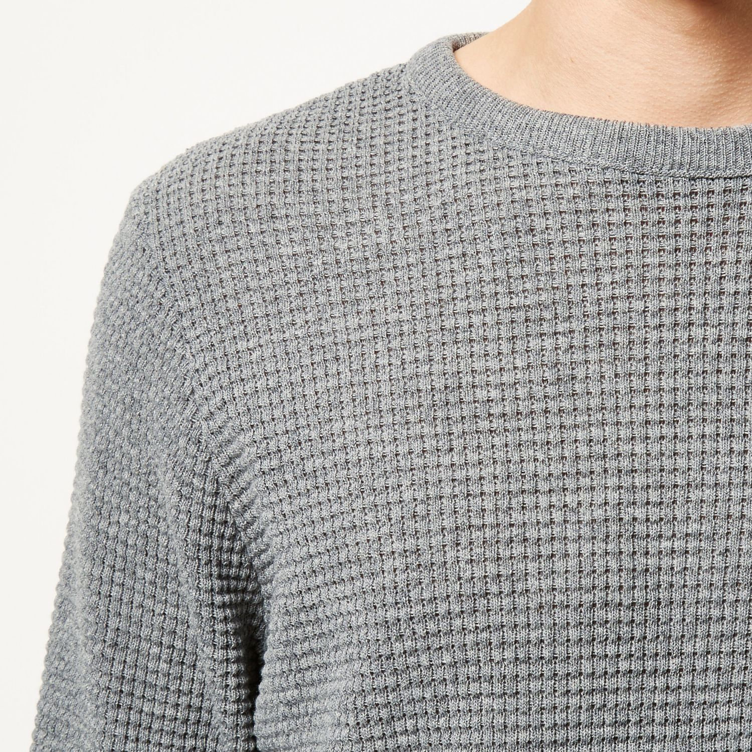 grey waffle jumper