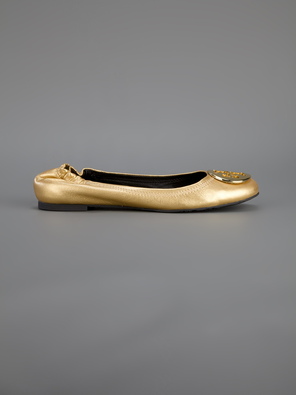 Tory Burch Leather Reva Metallic Ballet Flat - Lyst