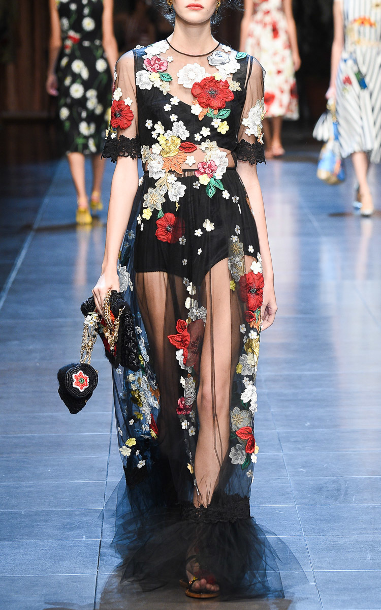 Dolce gabbana black floral dress outlet