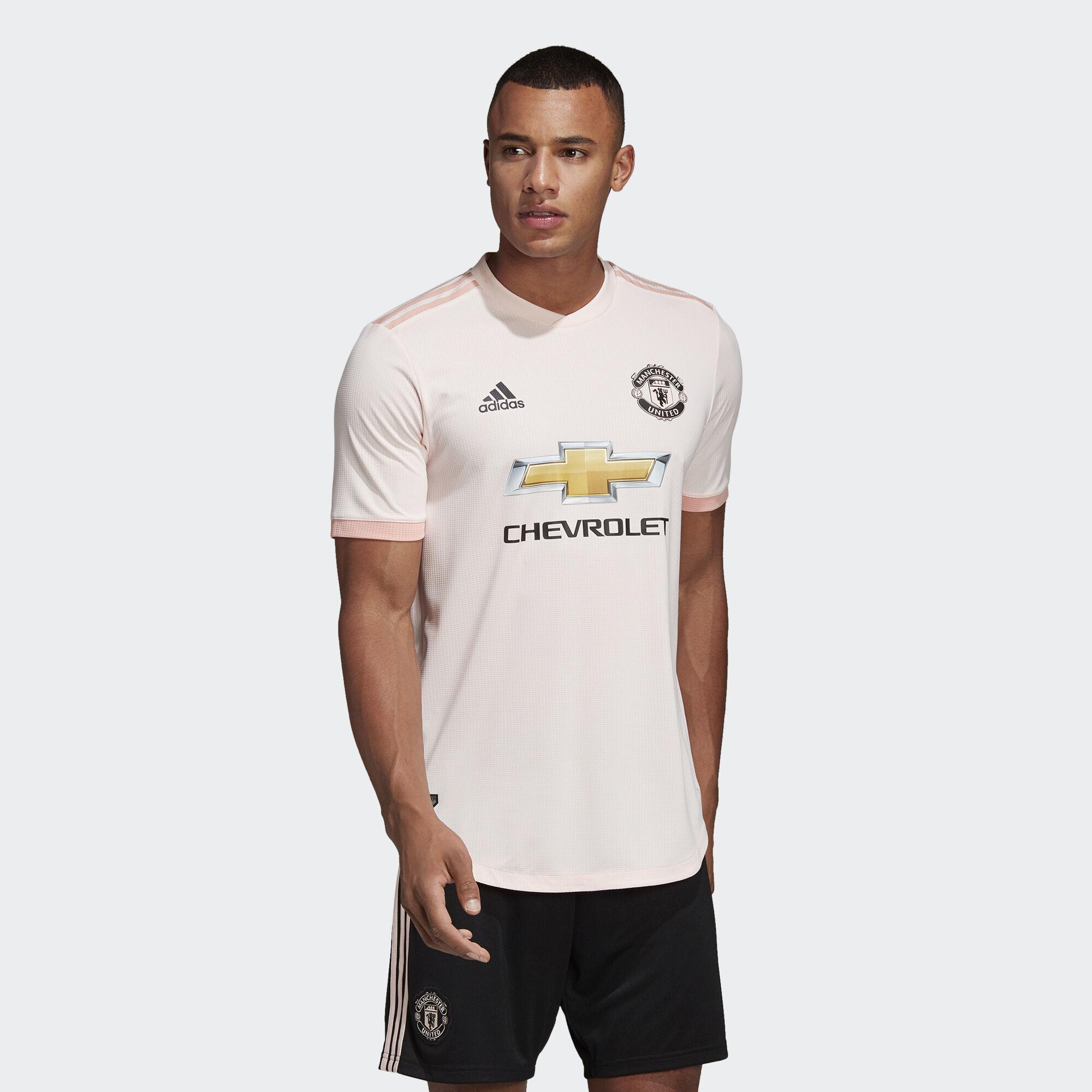 adidas Manchester United Away Authentic Jersey in Pink for Men | Lyst UK