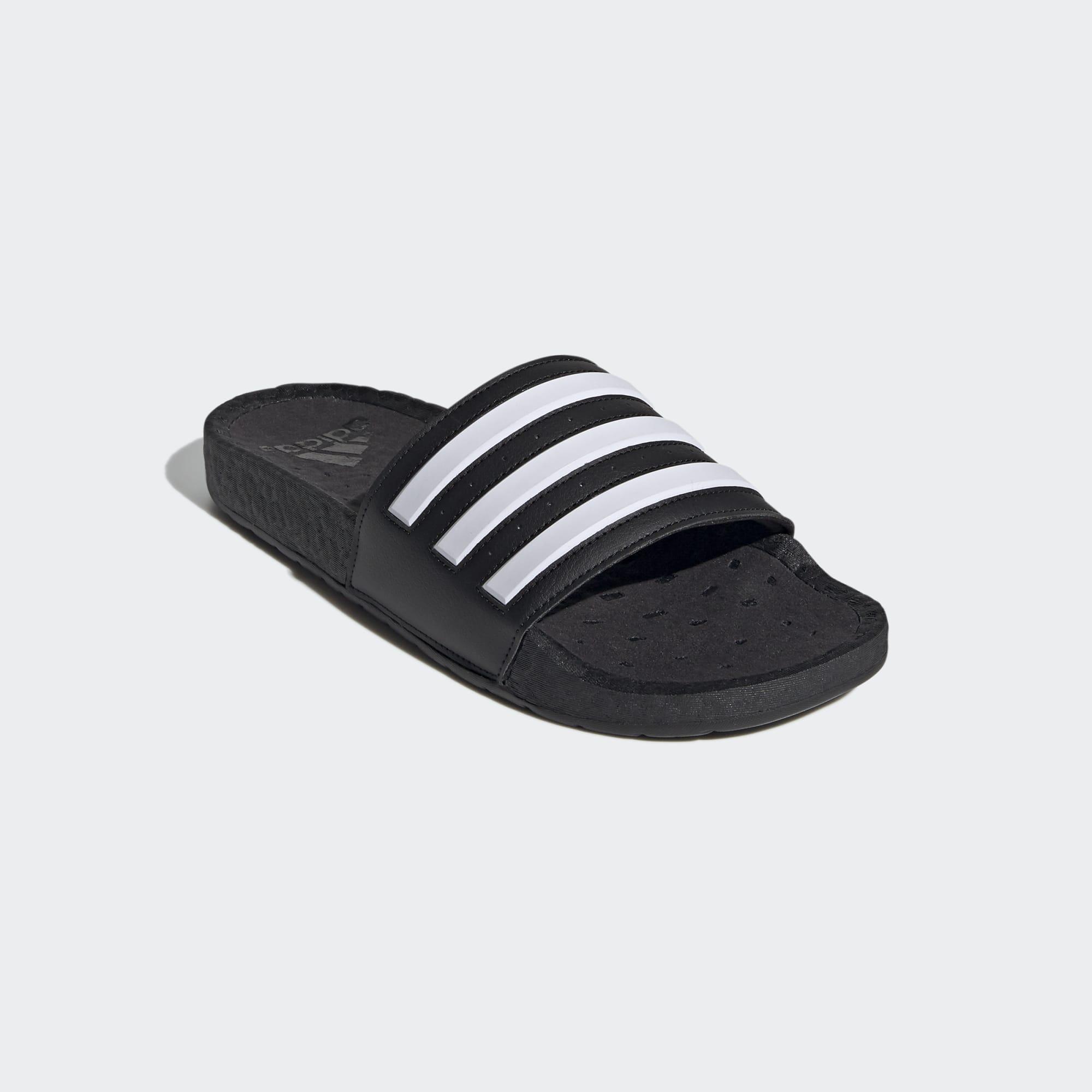 black adilette boost slides