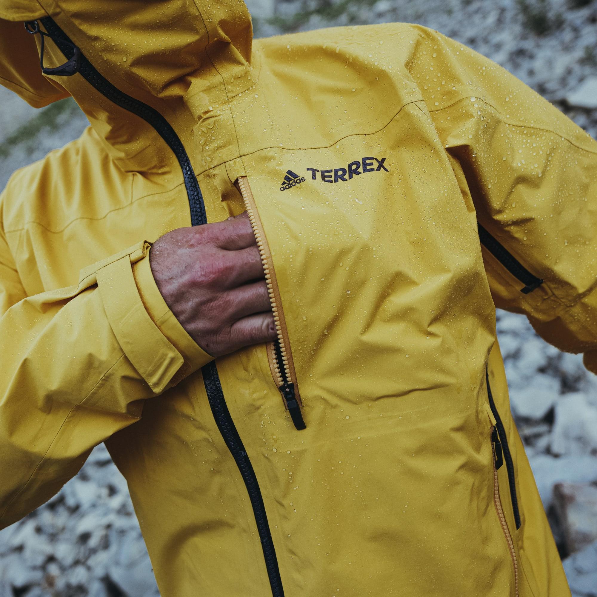 adidas Terrex Techrock Gore-tex Pro Jacket in Yellow for Men | Lyst UK