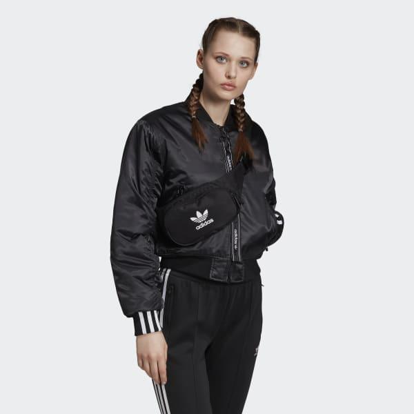 adidas originals cropped bomber jacket in black
