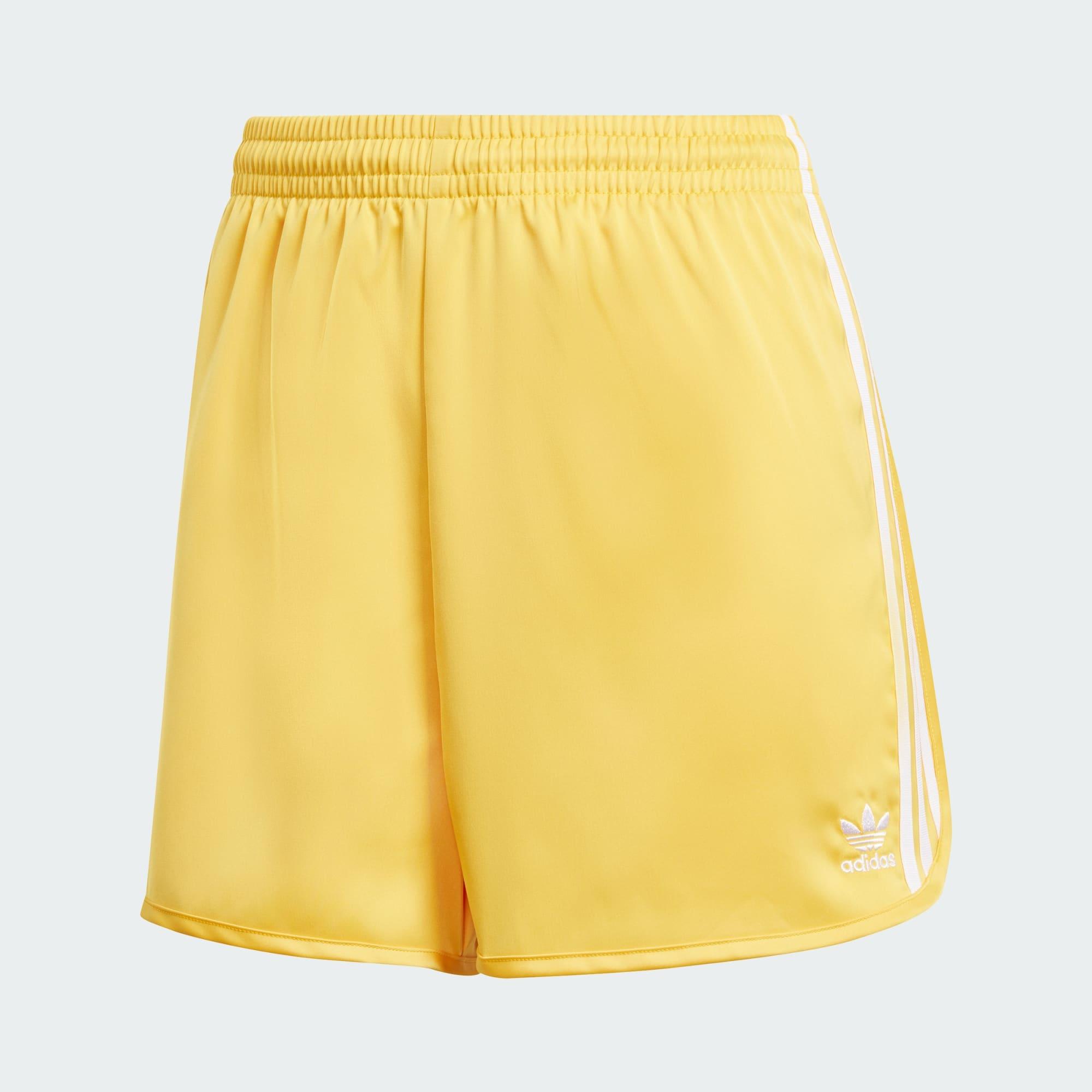 adidas Originals Satin Sprint Shorts in Yellow Lyst UK