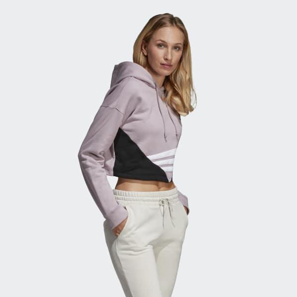 adidas cropped hoodie purple