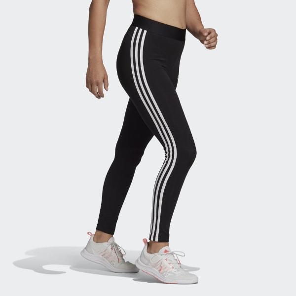 adidas Cotton Loungewear Essentials 3-stripes Leggings in Black - Lyst