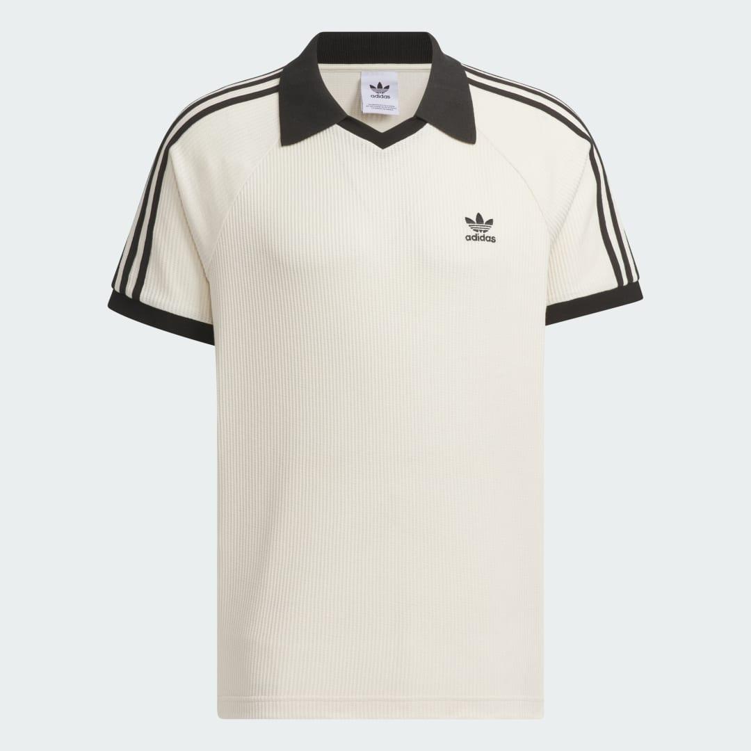 adidas Originals Waffle Short Sleeve Polo Shirt in Natural for Men