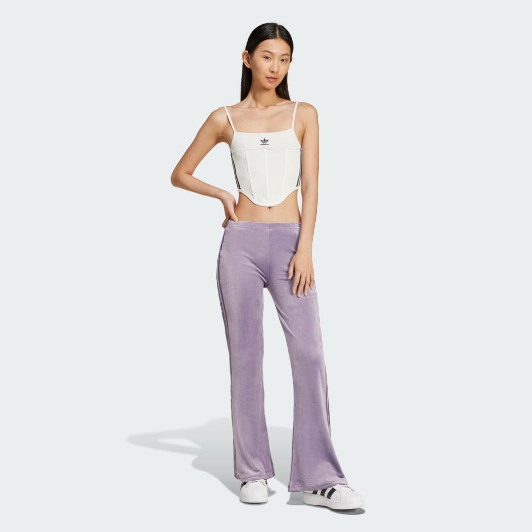 adidas Crushed Velvet Flared Joggers in Purple Lyst UK