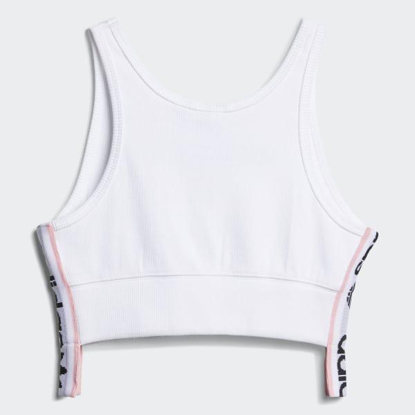 adidas Cotton Cropped Ribbed Bra Top in 