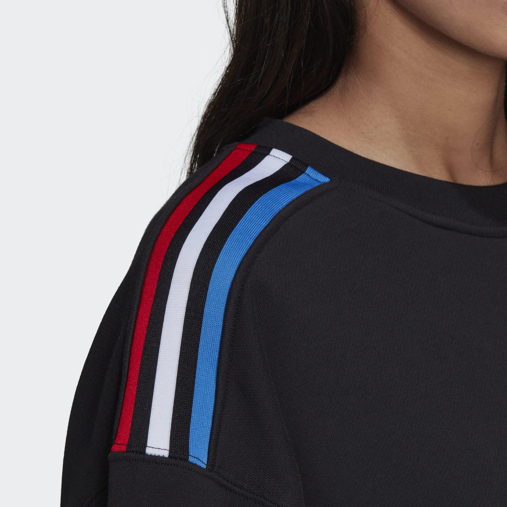 adidas tricolor trefoil velvet sweatshirt