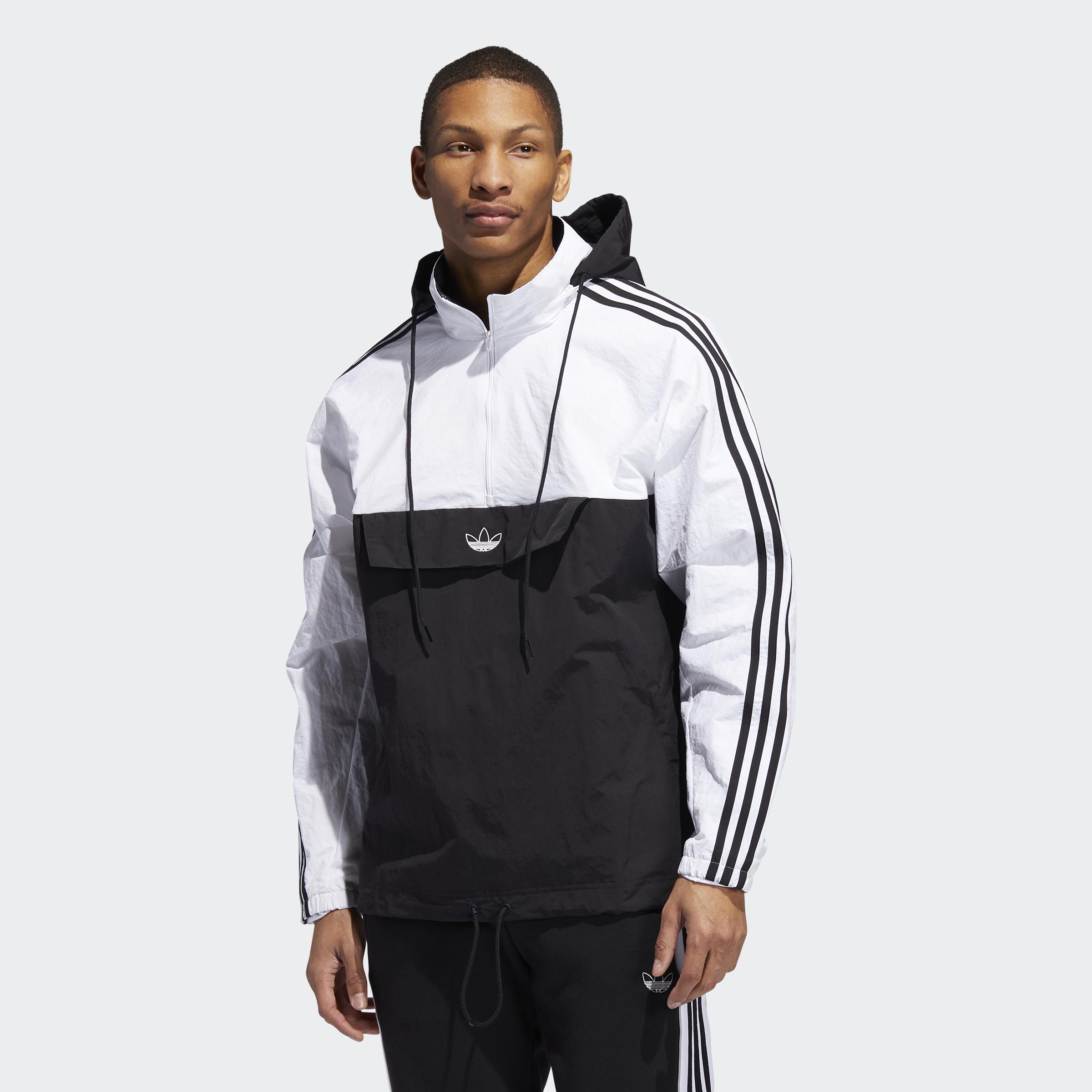 Cortavientos con capucha Outline adidas de Tejido sintético de color Negro  para hombre | Lyst