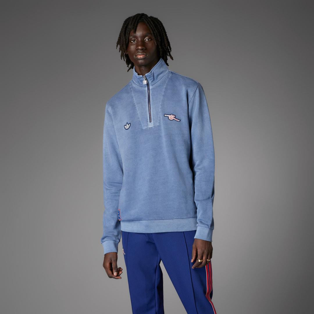 adidas Arsenal Terrace Icons Half-Zip Top in Blue for Men | Lyst UK