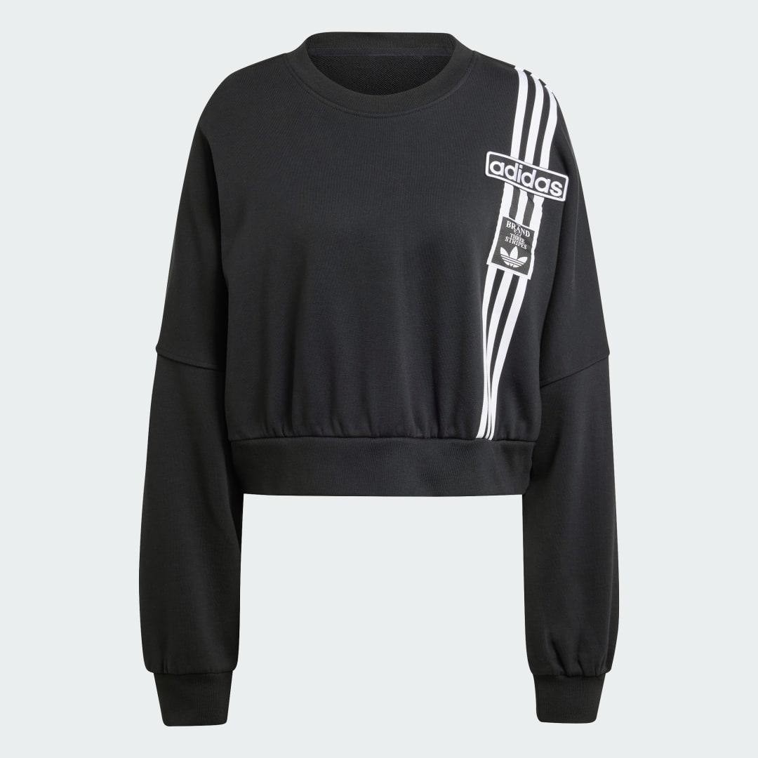 Adidas black crop sweatshirt new arrivals