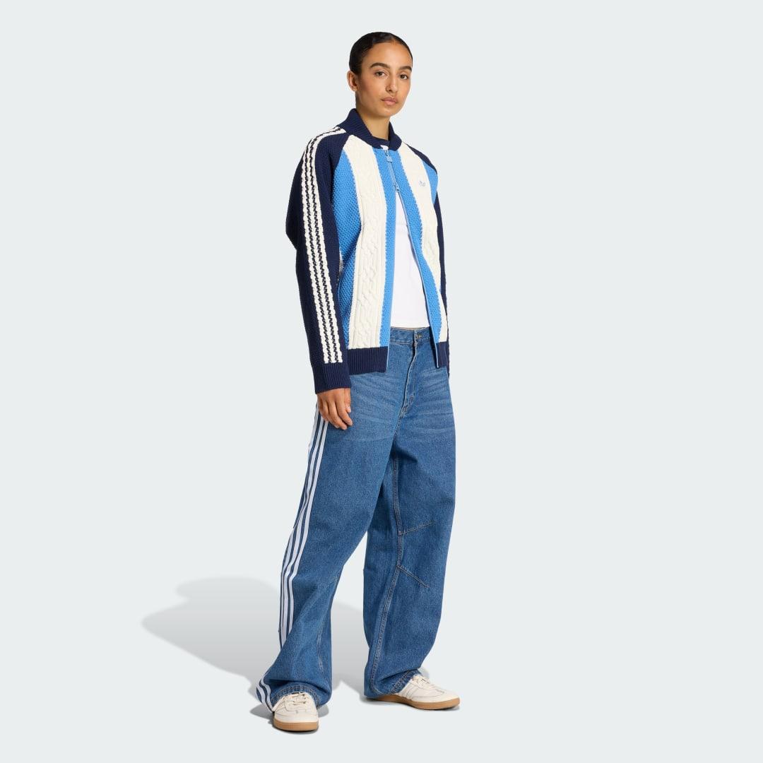 adidas Originals Archive Cutline Knit Track Top in Blue | Lyst UK