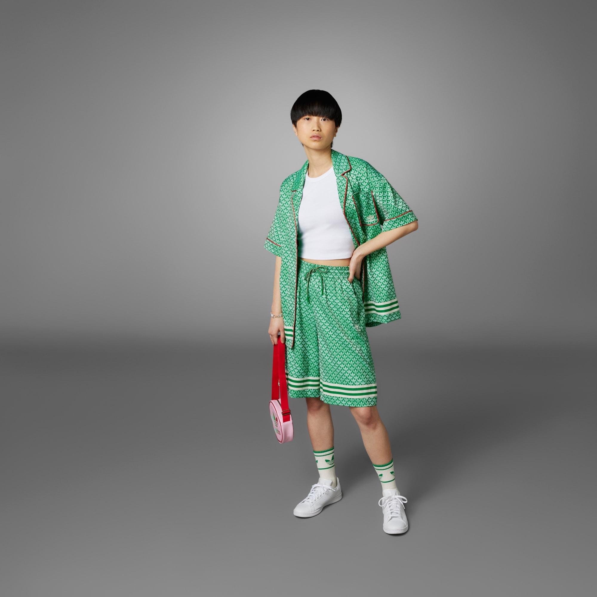 ★人気★ adidas originals Adicolor 70s Satin Shorts-Green adidas Adicolor 70s Satin Shorts - Green | Free Shipping