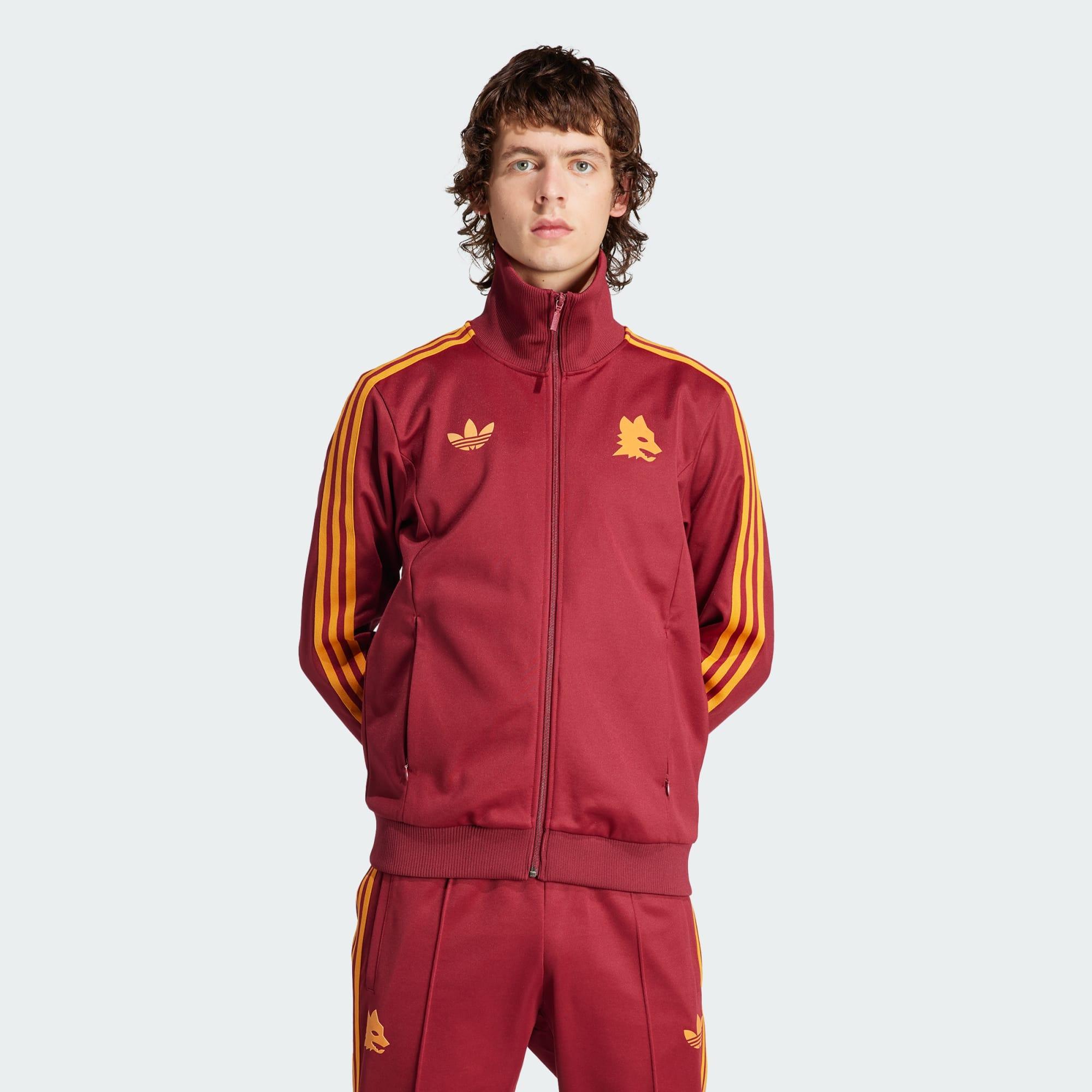 adidas As Roma Beckenbauer Track Top in Red for Men Lyst UK