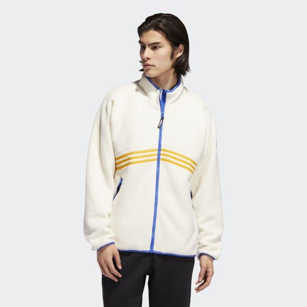 adidas Synthetic Sherpa Jacket in White for Men - Lyst