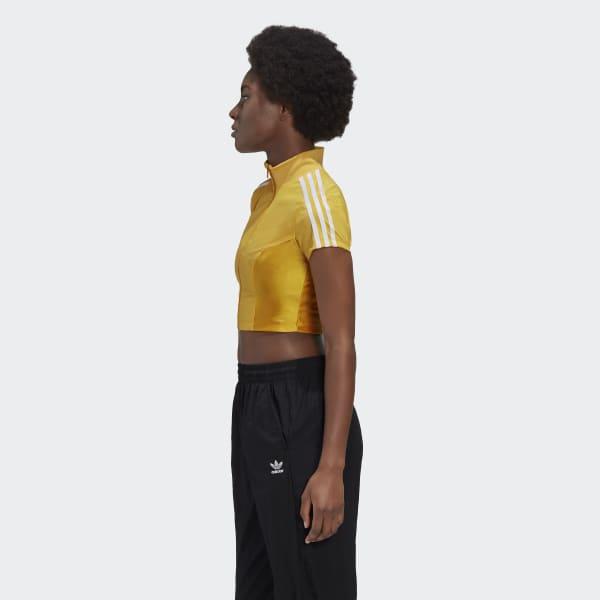adidas Synthetic Paolina Russo Crop Top in Yellow - Lyst