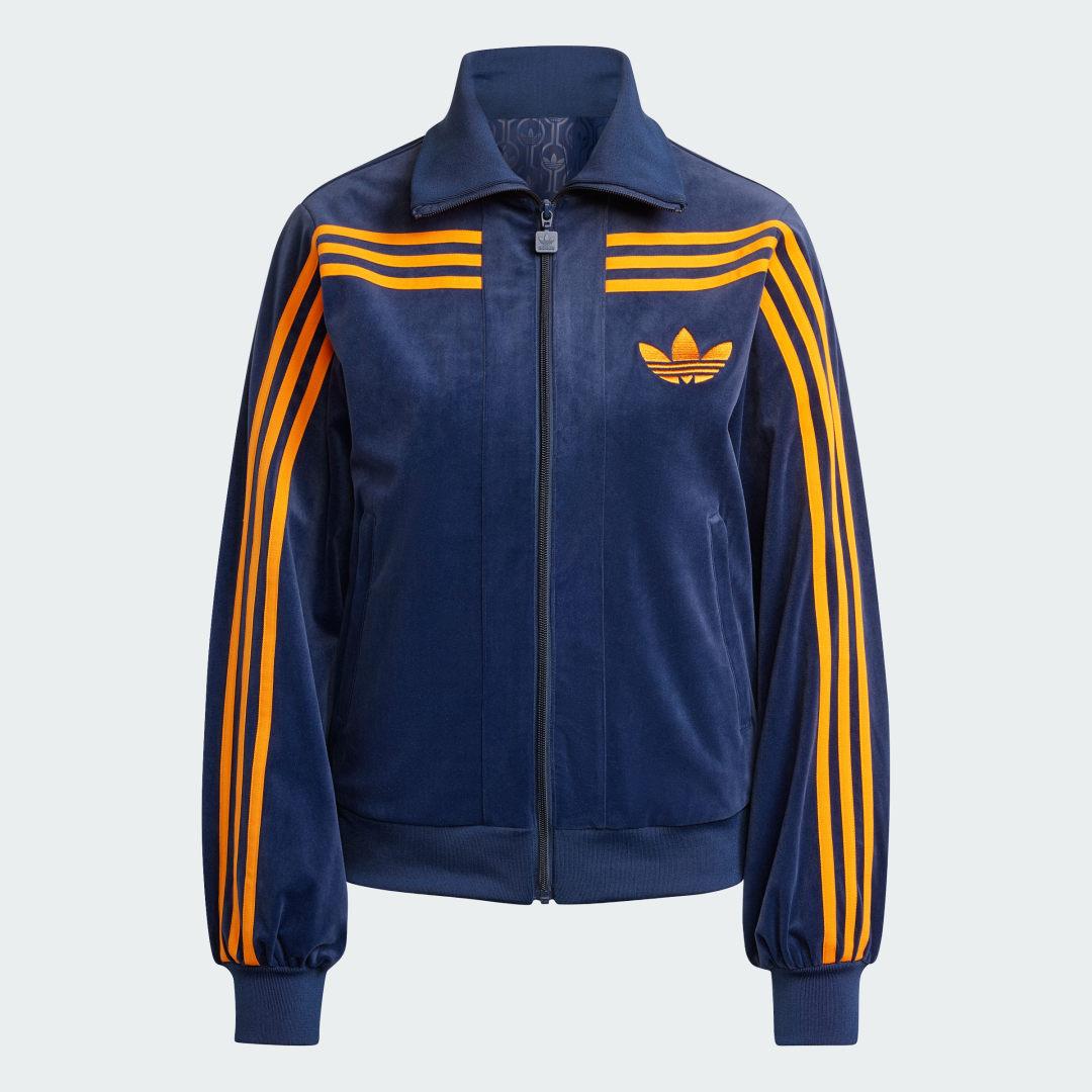 adidas 70S Velour Track Top in Blue | Lyst UK