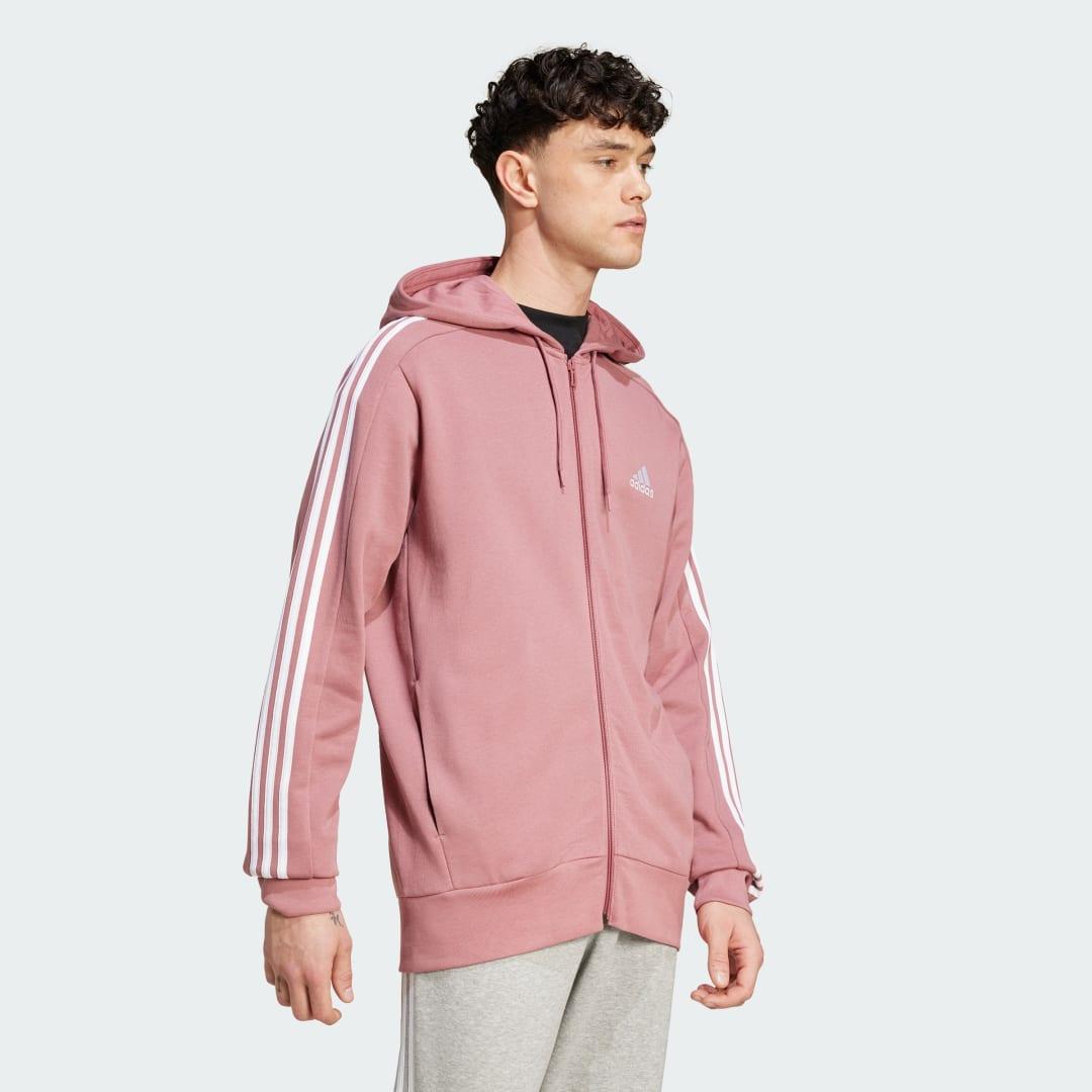 Pink adidas zip hoodie hotsell