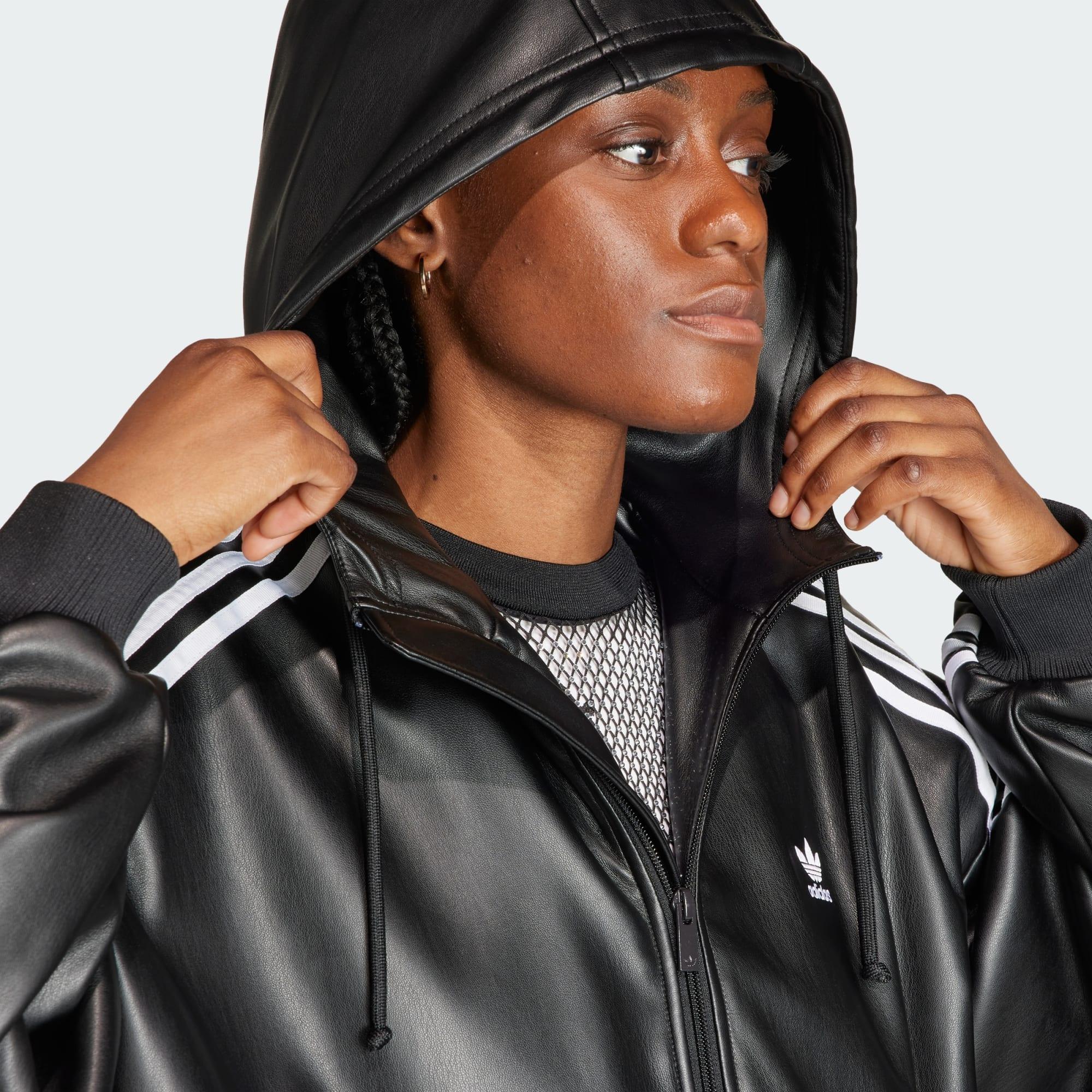 ジャケット・アウター ADILENIUM OVERSIZED FAUX LEATHER JACKET WMNS) adidas Adilenium Oversized Faux Leather Jacket Asia