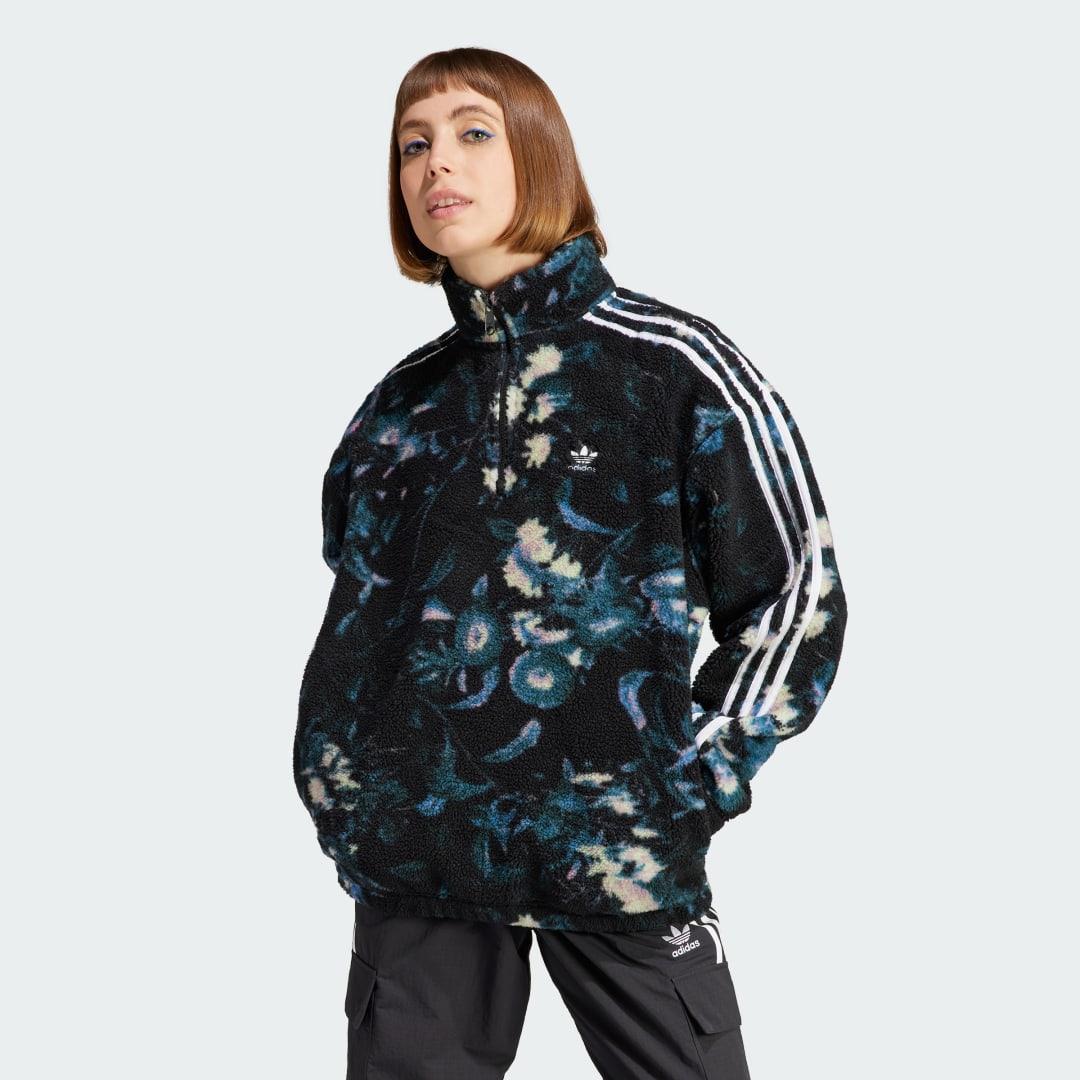 adidas Allover Print Flower Fleece Jacket Lyst UK