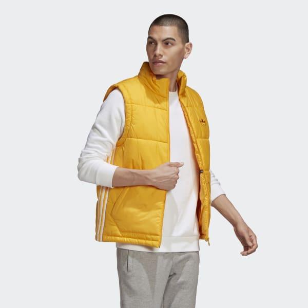 adidas Synthetic Padded Puffer Vest in Yellow for Men - Lyst