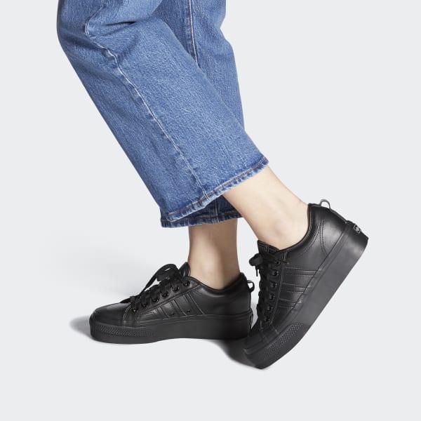black adidas platform