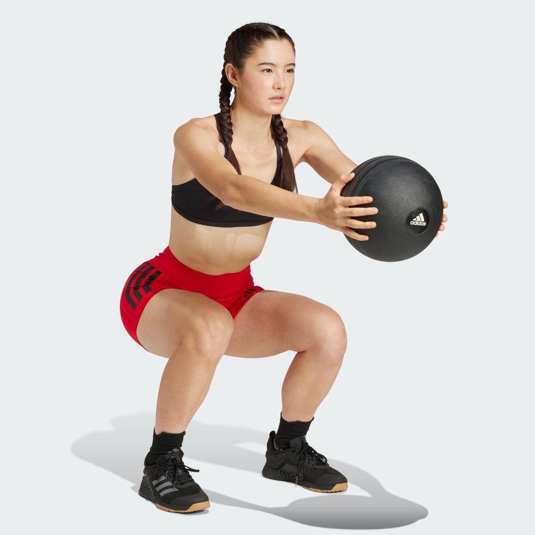 adidas Optime 3-Stripes 1/4 Short Leggings in Red Lyst UK