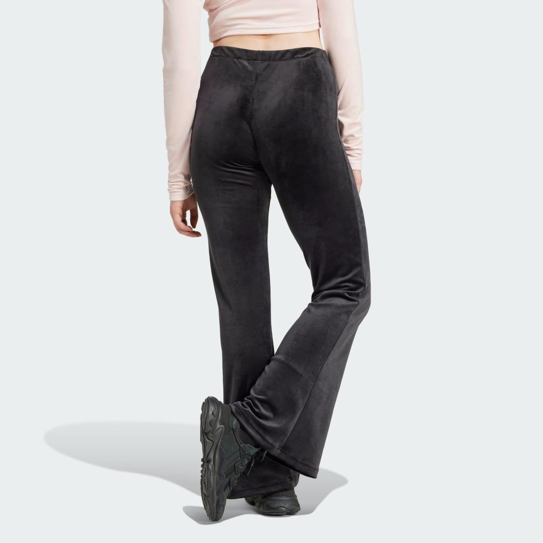 adidas Velvet Joggers With Rhinestone Trefoil in Black Lyst UK