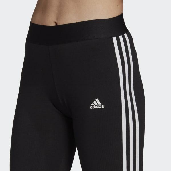 adidas Cotton Loungewear Essentials 3-stripes Leggings in Black - Lyst