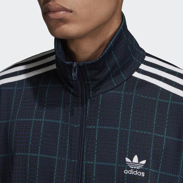 adidas Synthetic Tartan Track Jacket in Blue for Men | Lyst